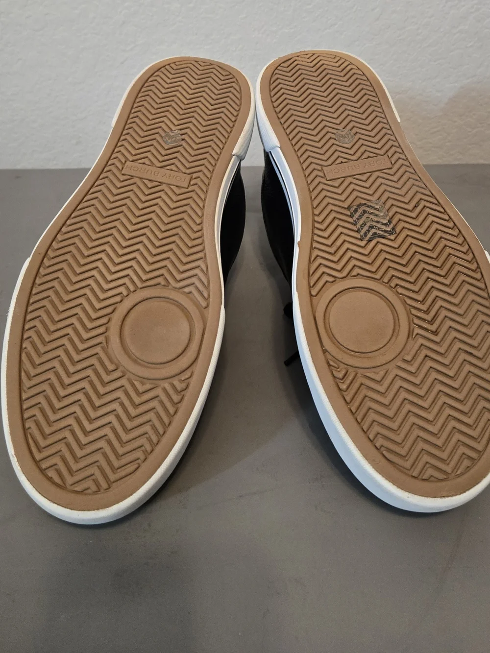 Tory Burch Black and White Logo Platform Sneakers